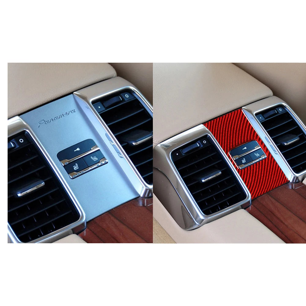 Car Interior Accessories For Porsche Panamera 2010 2011 2012 2013 2014 2015 2016 Carbon Fiber Rear Seat Adjustment Stickers