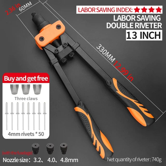 Professional Rivet Nut Gun Set – Hand Riveter with 50 Rivets