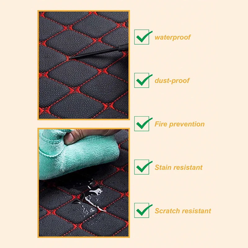 4Pcs Universal Car Mats for RHD Vehicles - PVC Leather Quilted Waterproof Non-Slip All-Season Easy Clean Fits Sedans/SUVs/Trucks