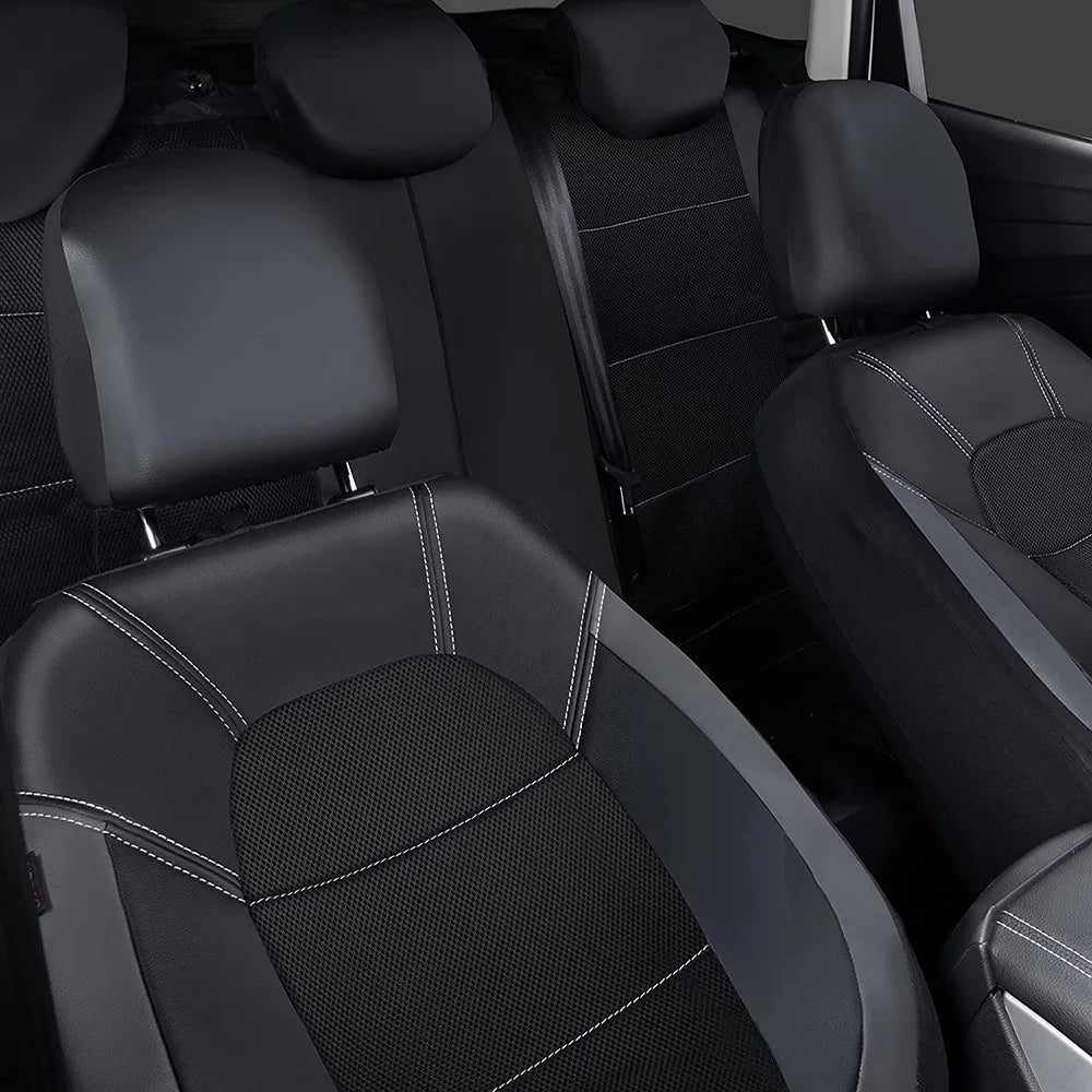 9 Pieces/set Car Seat Cover Car Leather Breathable Fabric Universal Pu Leather Car Seat Cushion Front And Rear Seat Full Protect