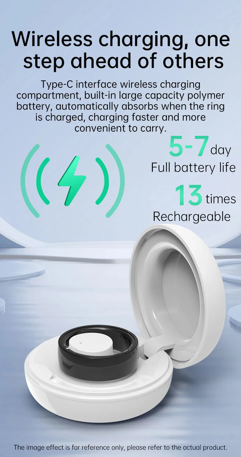 Smart Health R1000 Ceramic Fitness Ring – Sleep & Heart Rate Monitor