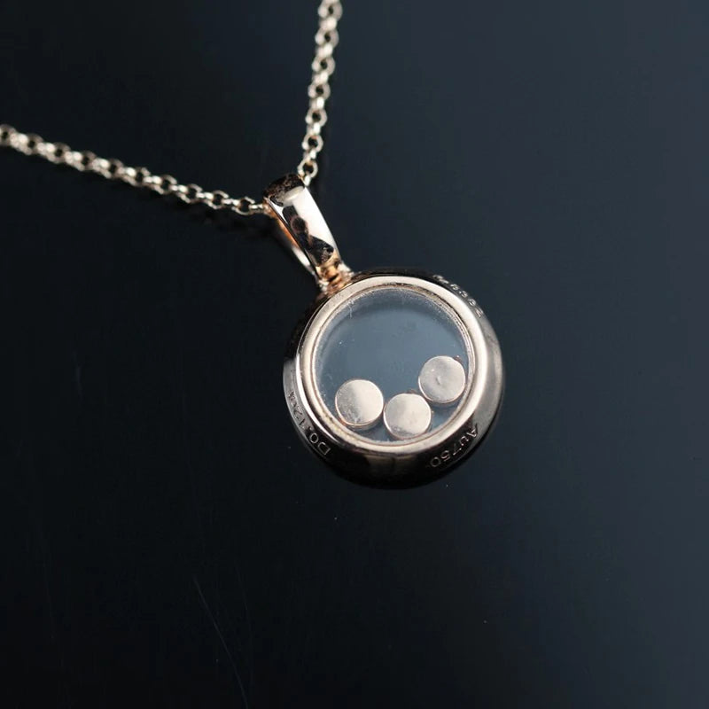 Pure 925 Sterling Silver Real Jewelry For Women Beach Slide Stone Pendants Diamond Design Luxury Necklace