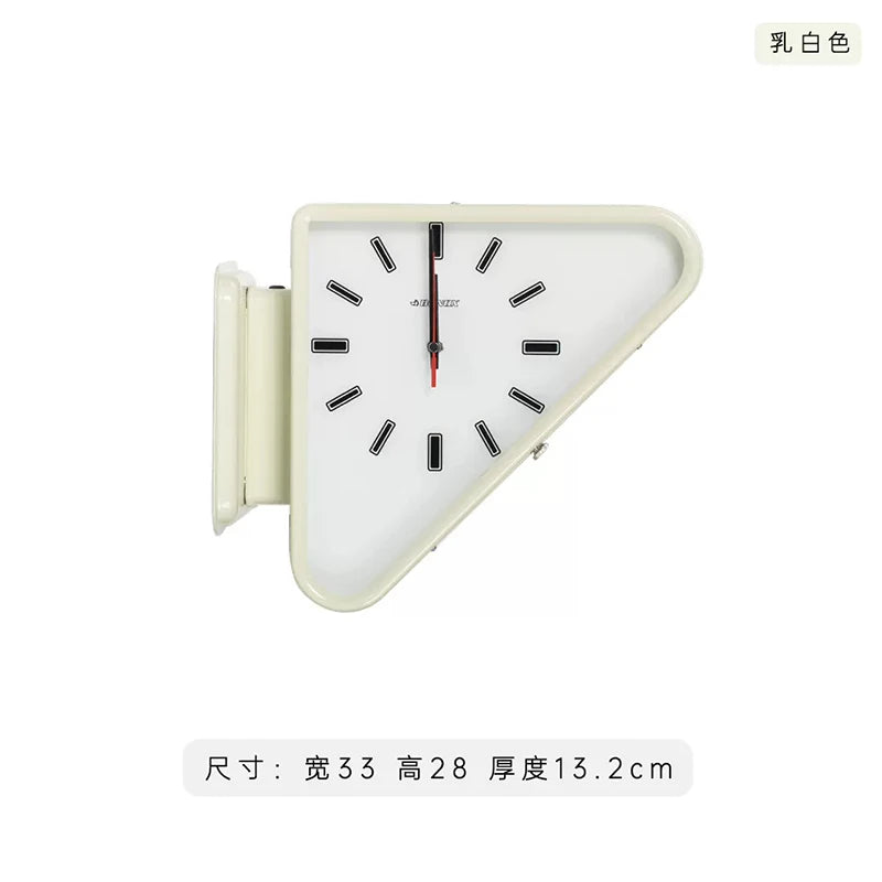 Modern Two-Sided Triangle Wall Clock – Silent Minimalist Design for Living Room