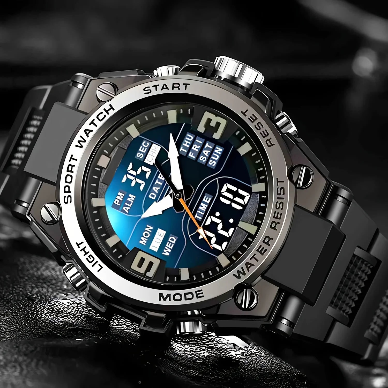 Men's Digital Sports Watch with Alarm, Date and Alloy Case for Outdoor Activities
