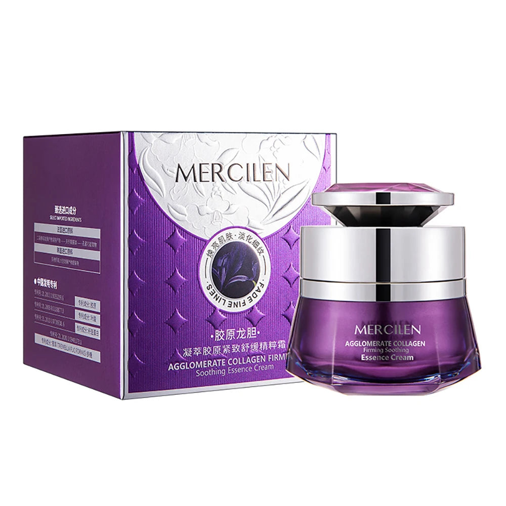 Gentian Root Collagen Firming Soothing Essence Face Cream Delicate Firming Balanced Skin Reduce Wrinkles Skincare Products
