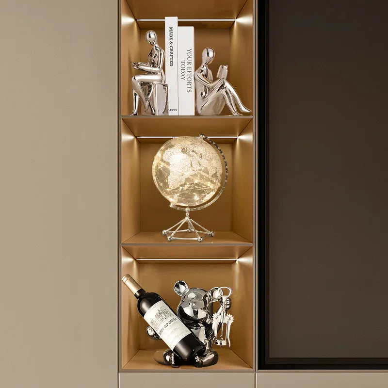 Decoration Crafts Statues Creative Brief Sitting Position Doll Figurine Miniatures Home Room Book Wine Cabinet Desktop Ornament