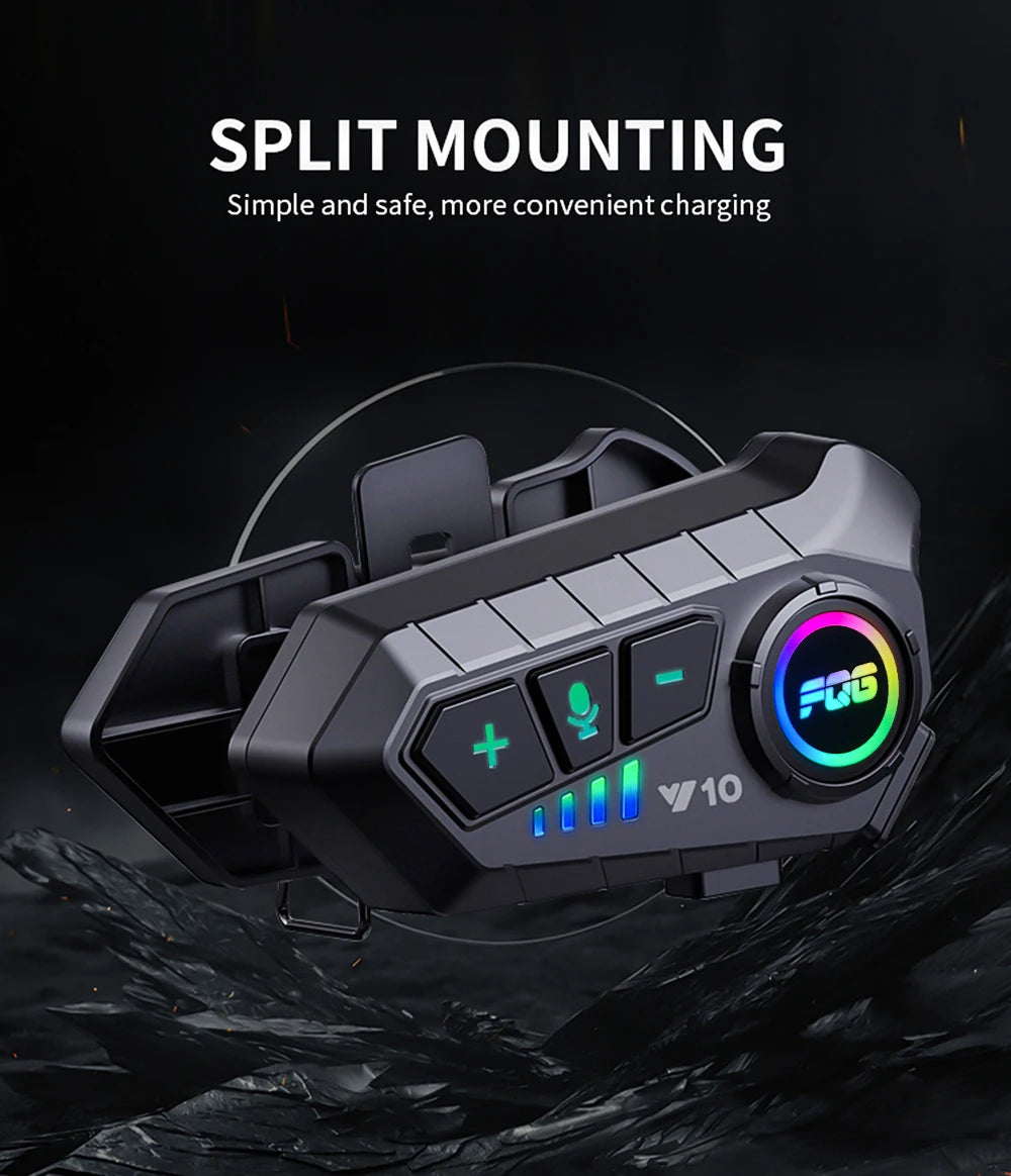 Bluetooth 5.3 Motorcycle Helmet Headset – Waterproof, Hands-Free, MP3