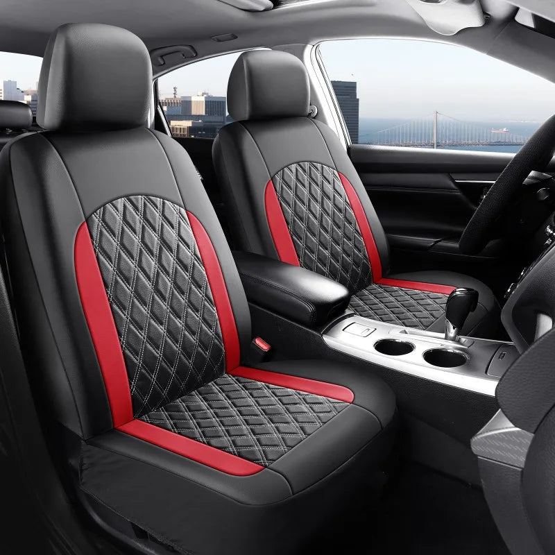 5-Seater Luxury Car PU Leather Quilted Car Seat Cover, Suitable for Car SUV Pickup, Full Surround Protectionseat Covers