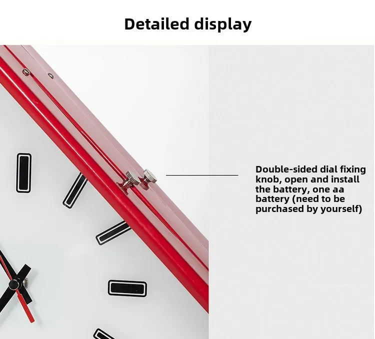Modern Two-Sided Triangle Wall Clock – Silent Minimalist Design for Living Room