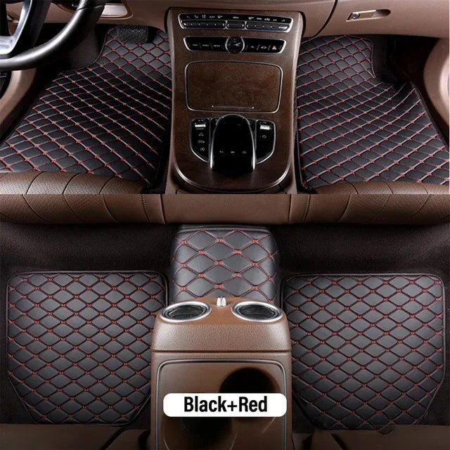 Universal Car Floor Mats PU Leather Waterproof Auto Foot Pad 5Pcs Set Protector Automobile Interior Carpet Accessories Interior