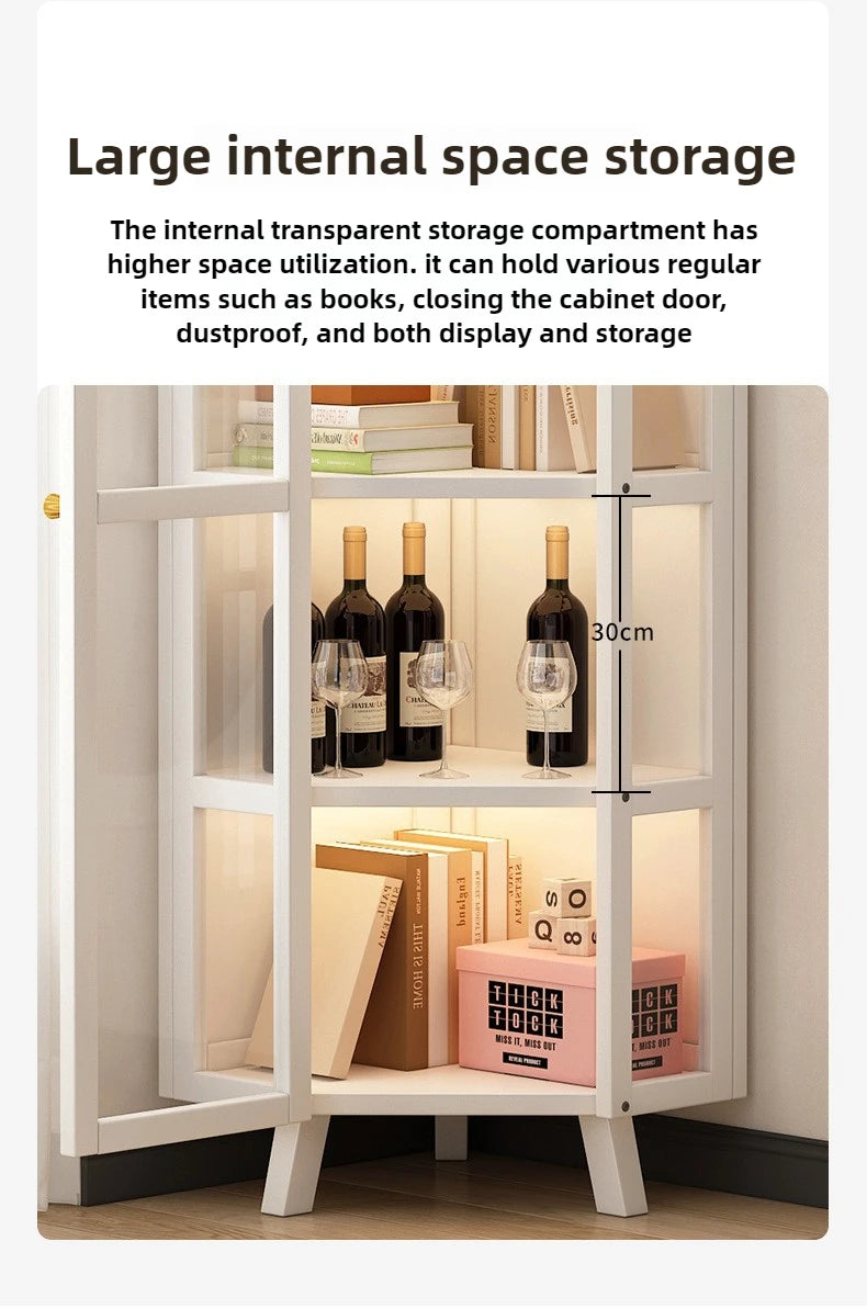 Corner Storage Cabinet – Triangle Wall & Floor Locker for Living Room & Bedroom