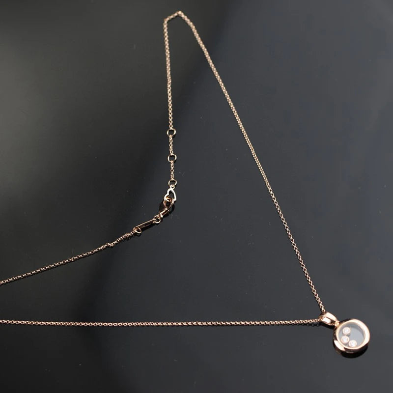 Pure 925 Sterling Silver Real Jewelry For Women Beach Slide Stone Pendants Diamond Design Luxury Necklace