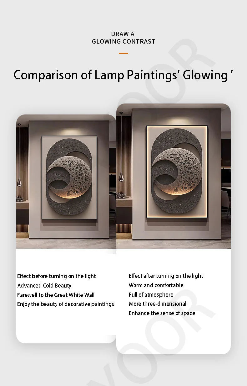 Luxury LED Wall Lamp with Mural – Modern Corridor, Foyer & Living Room Hanging Light