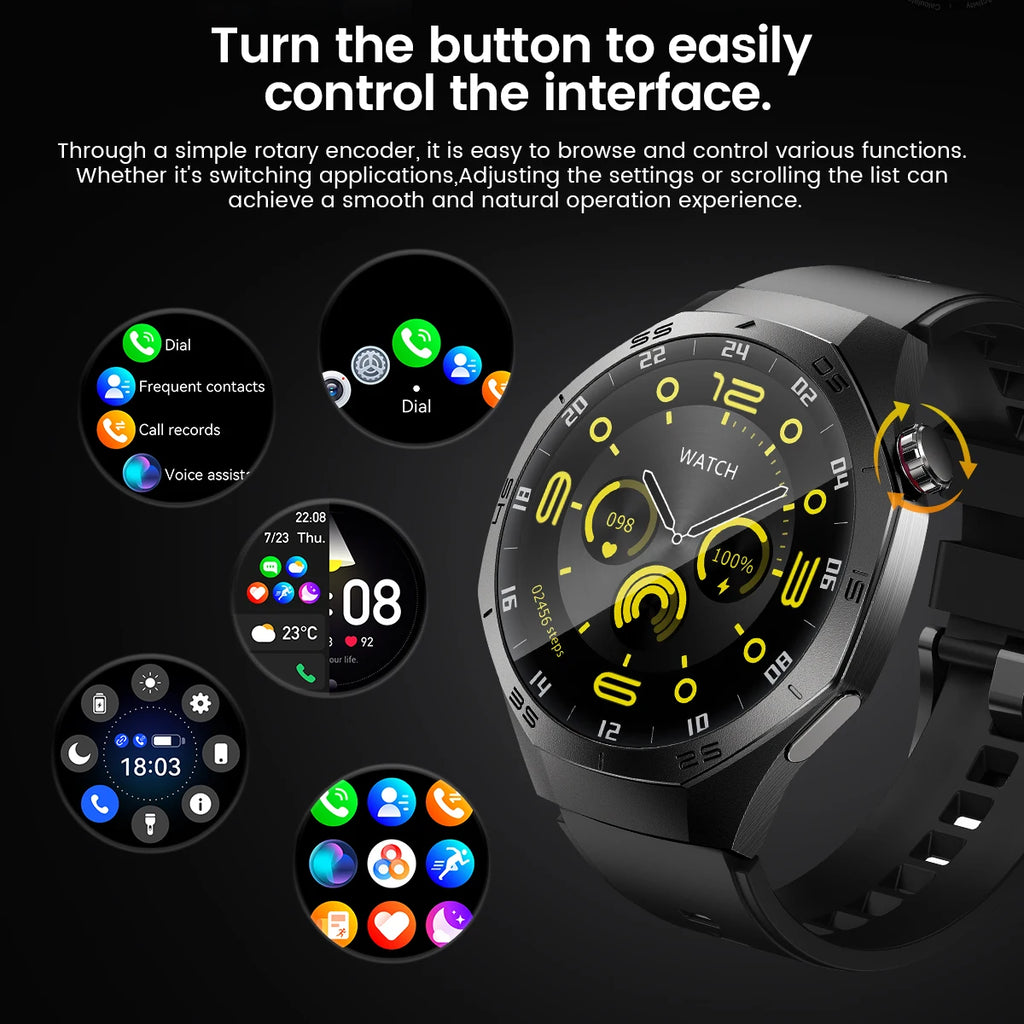 2025 New SmartWatch Men HD AMOLED 1.52" – GPS, Heart Rate, BT Calls, Motion Tracking