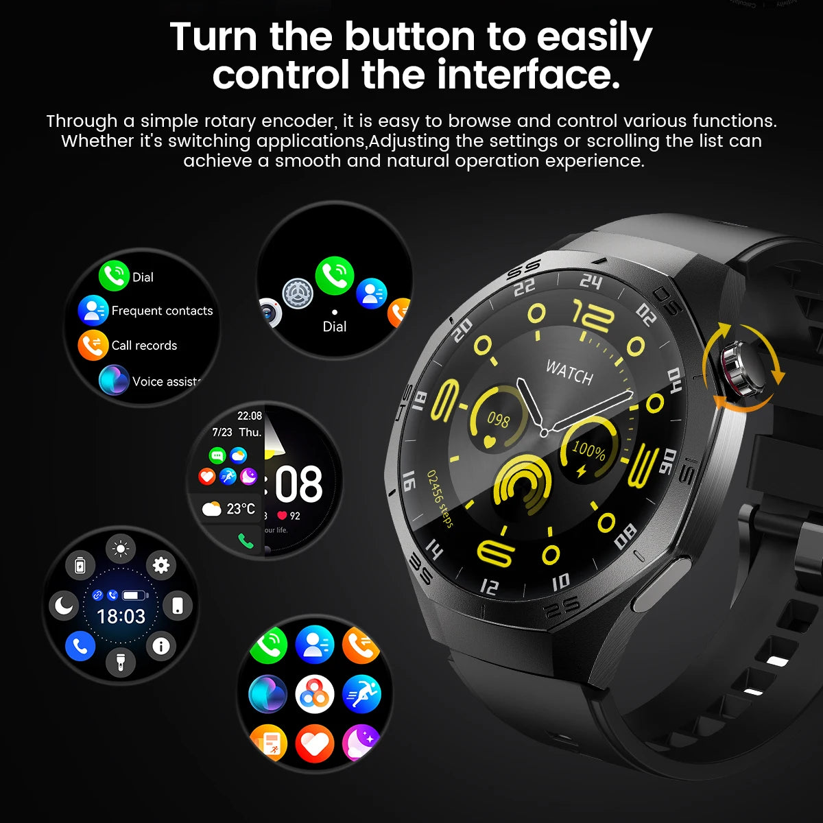 2025 New SmartWatch Men HD AMOLED 1.52" – GPS, Heart Rate, BT Calls, Motion Tracking