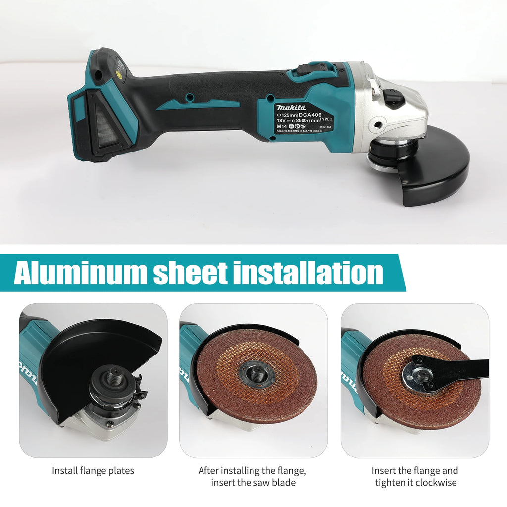 Makita DGA406 Brushless Angle Grinder – 100mm / 125mm