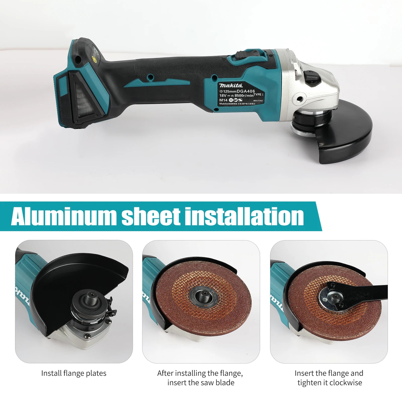 Makita DGA406 Brushless Angle Grinder – 100mm / 125mm