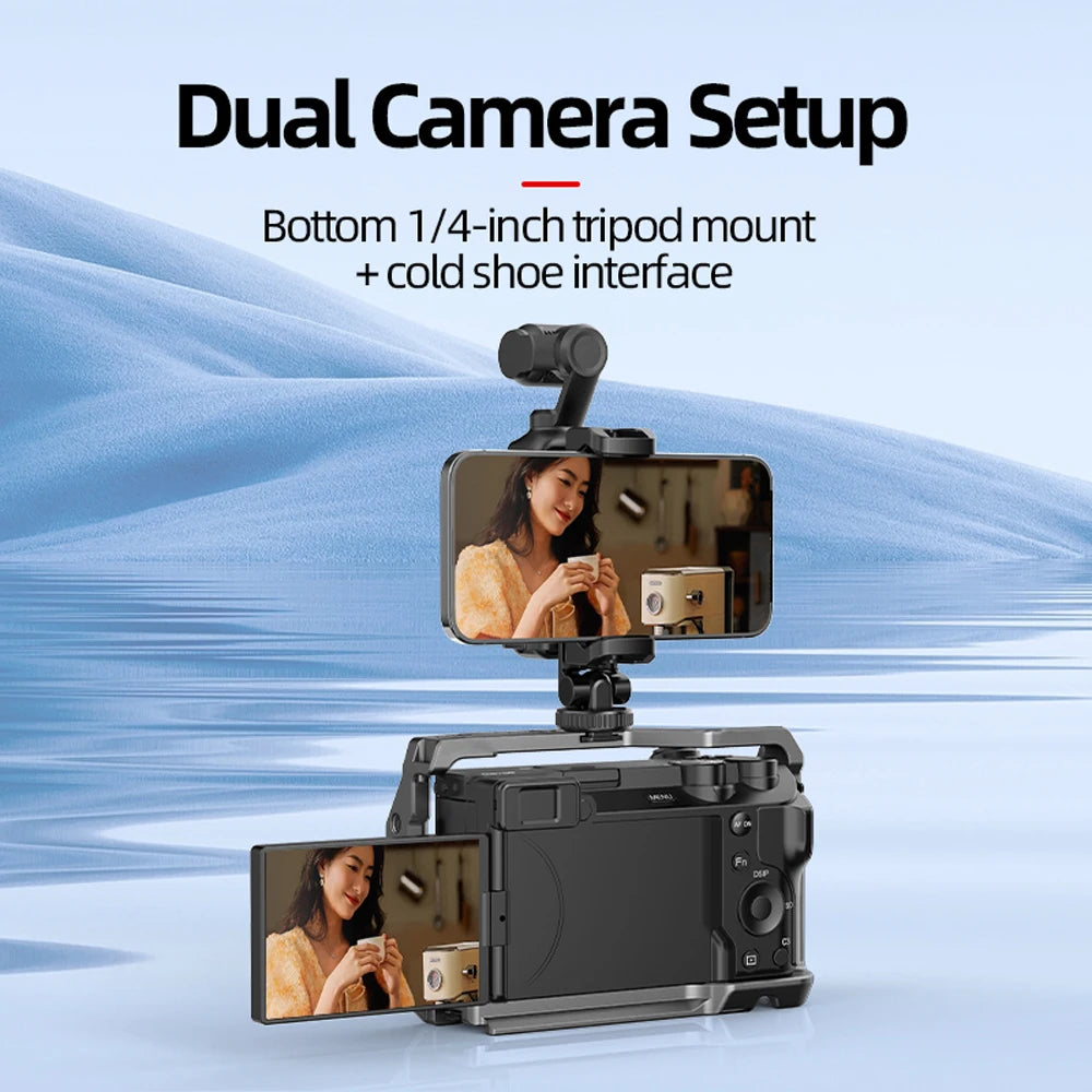 Phone Holder Teleprompter for DJI Pocket 4 3 Camera Live Streaming Bracket Expansion Adapter Frame Photography Accessories