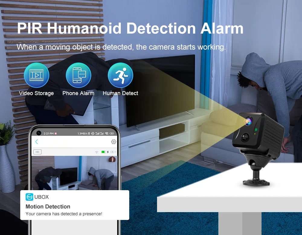 LS VISION 5MP Mini 4G WiFi Security Camera, PIR Motion Detection, 2-Pack