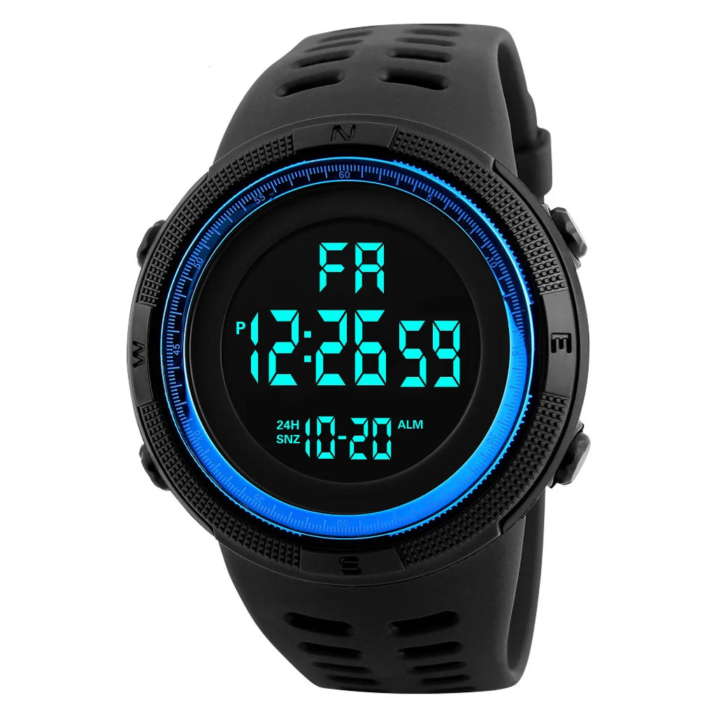 Men's Sport Digital Watch, Big Dial Luminous Waterproof Military Electronic Wristwatch
