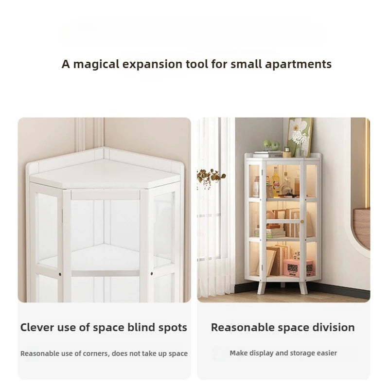 Corner Storage Cabinet – Triangle Wall & Floor Locker for Living Room & Bedroom