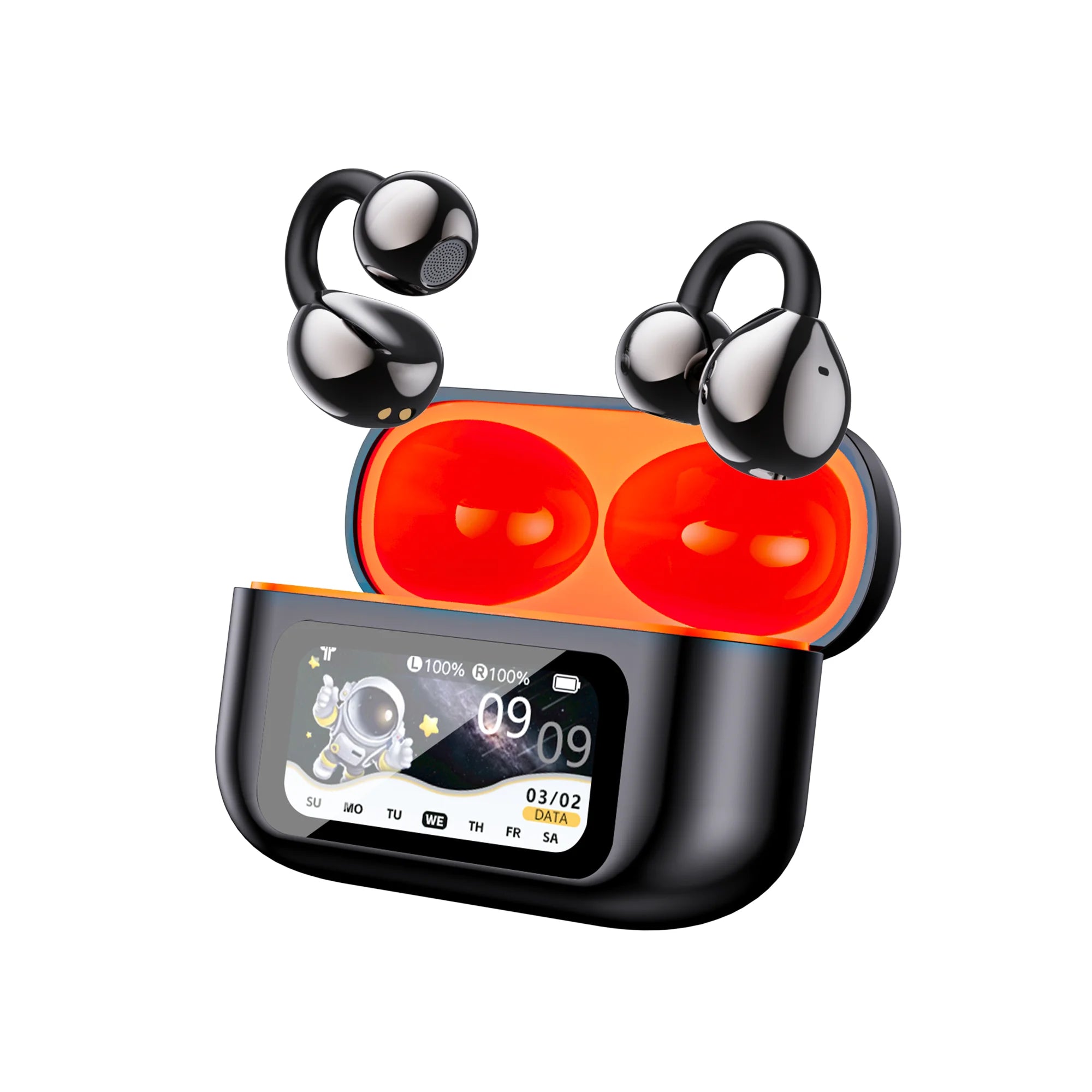 HD Smart Touch Wireless Earbuds ANC Noise Reduction Bluetooth Headset with Mic