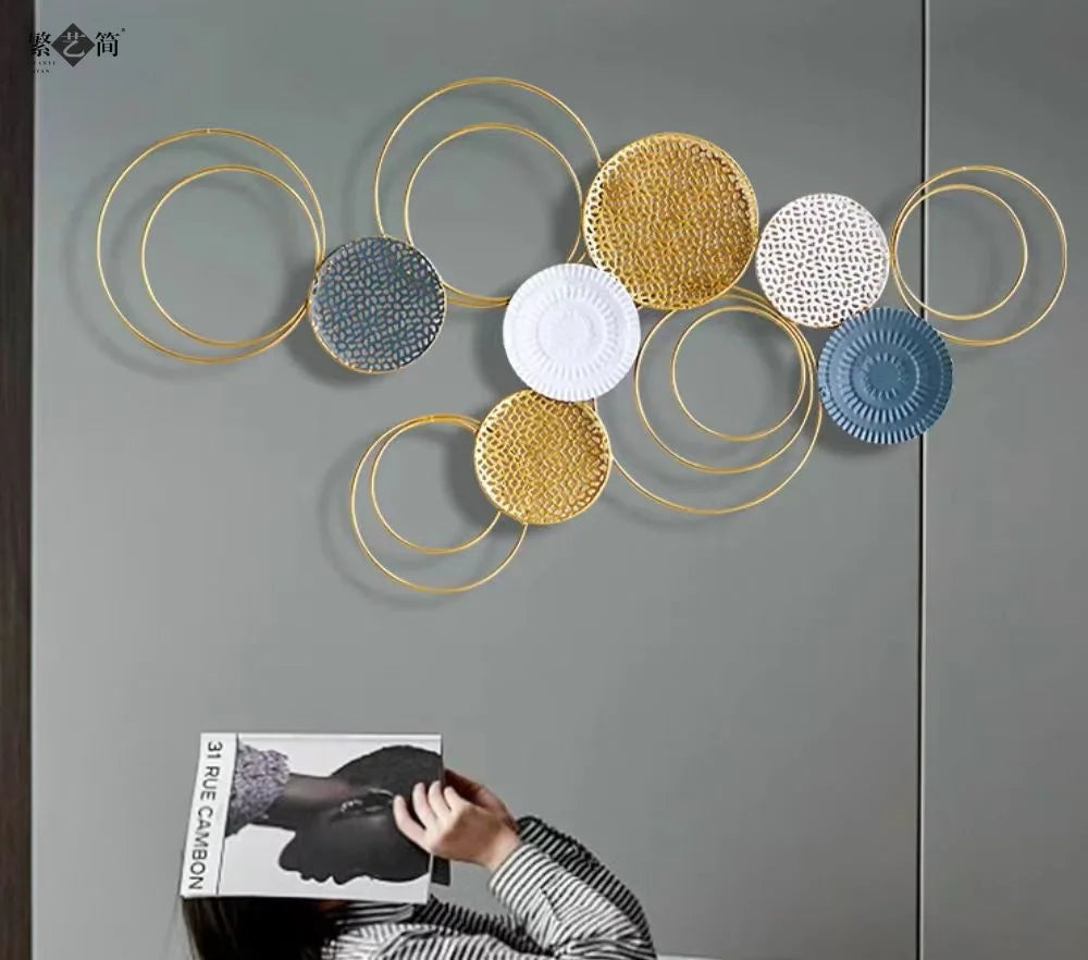 Modern Luxury Wall Decorations for Living Room, Simple Hanging for Sofa Background, Bedroom Iron Decor, Large Wall Accessories