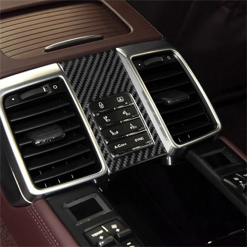 Car Interior Accessories For Porsche Panamera 2010 2011 2012 2013 2014 2015 2016 Carbon Fiber Rear Seat Adjustment Stickers