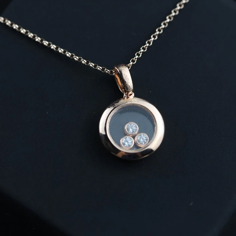 Pure 925 Sterling Silver Real Jewelry For Women Beach Slide Stone Pendants Diamond Design Luxury Necklace