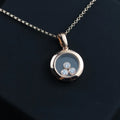 Pure 925 Sterling Silver Real Jewelry For Women Beach Slide Stone Pendants Diamond Design Luxury Necklace
