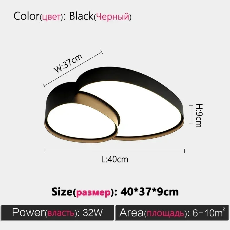 Nordic Cobblestone LED Ceiling Lamp – Creative Iron Light Luxury Bedroom & Living Room Light