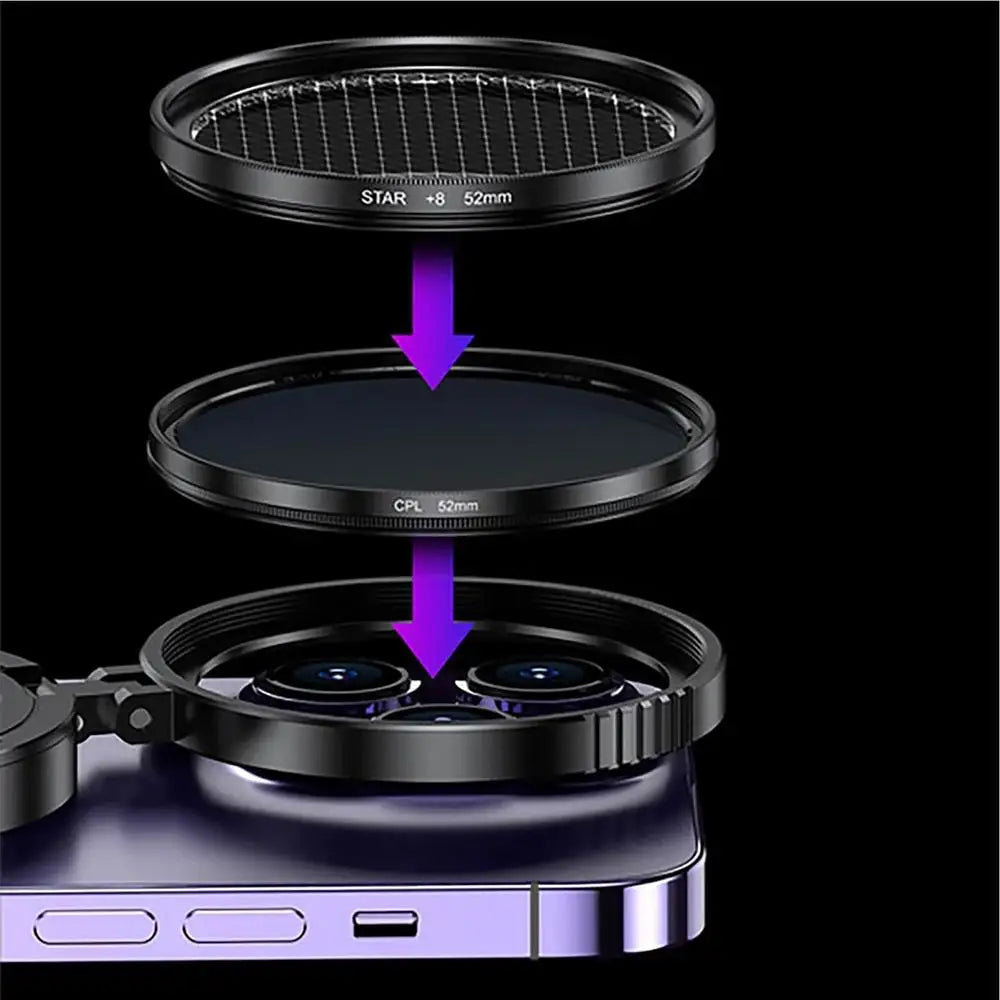 Phone Camera Filter Lens Magnetic 52mm Filter Lens Adapter Mount Rotatable Camera Accessory for Smartphone Landscape