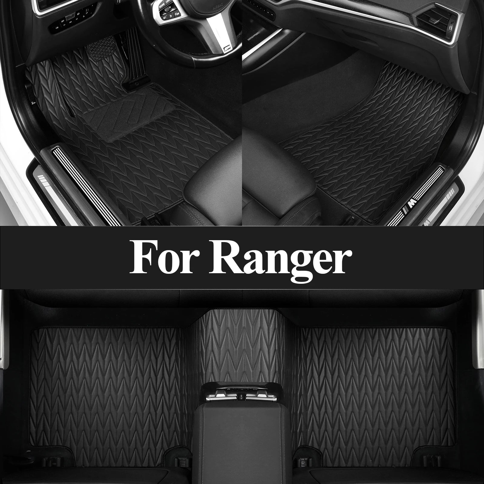 Custom Waterproof Car Floor Mats for Ford Ranger 2019-2022 – Non-Slip Front & Rear Cargo Liner