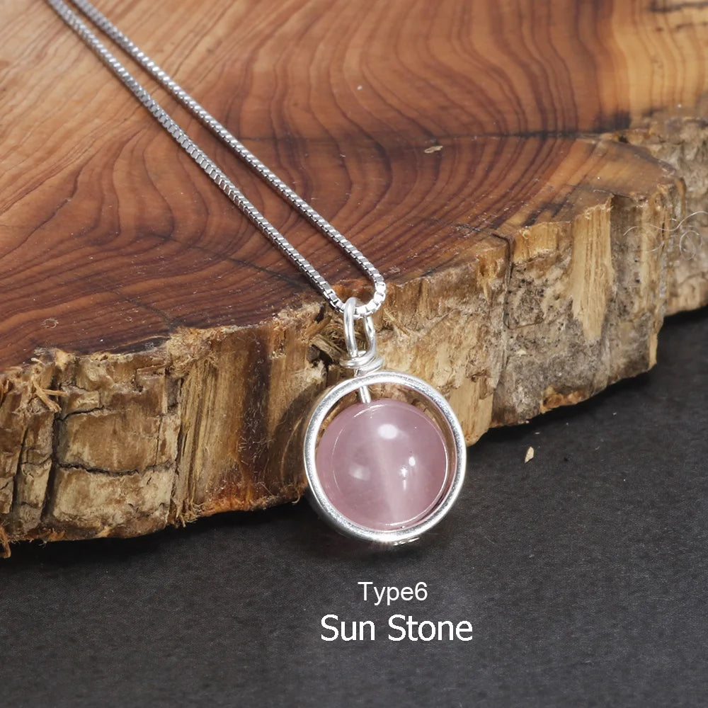 Real Pure 925 Sterling Silver Labradorite Pendant Necklace With Box Chain Simple Elegant Natural Gemstone Collier For Women