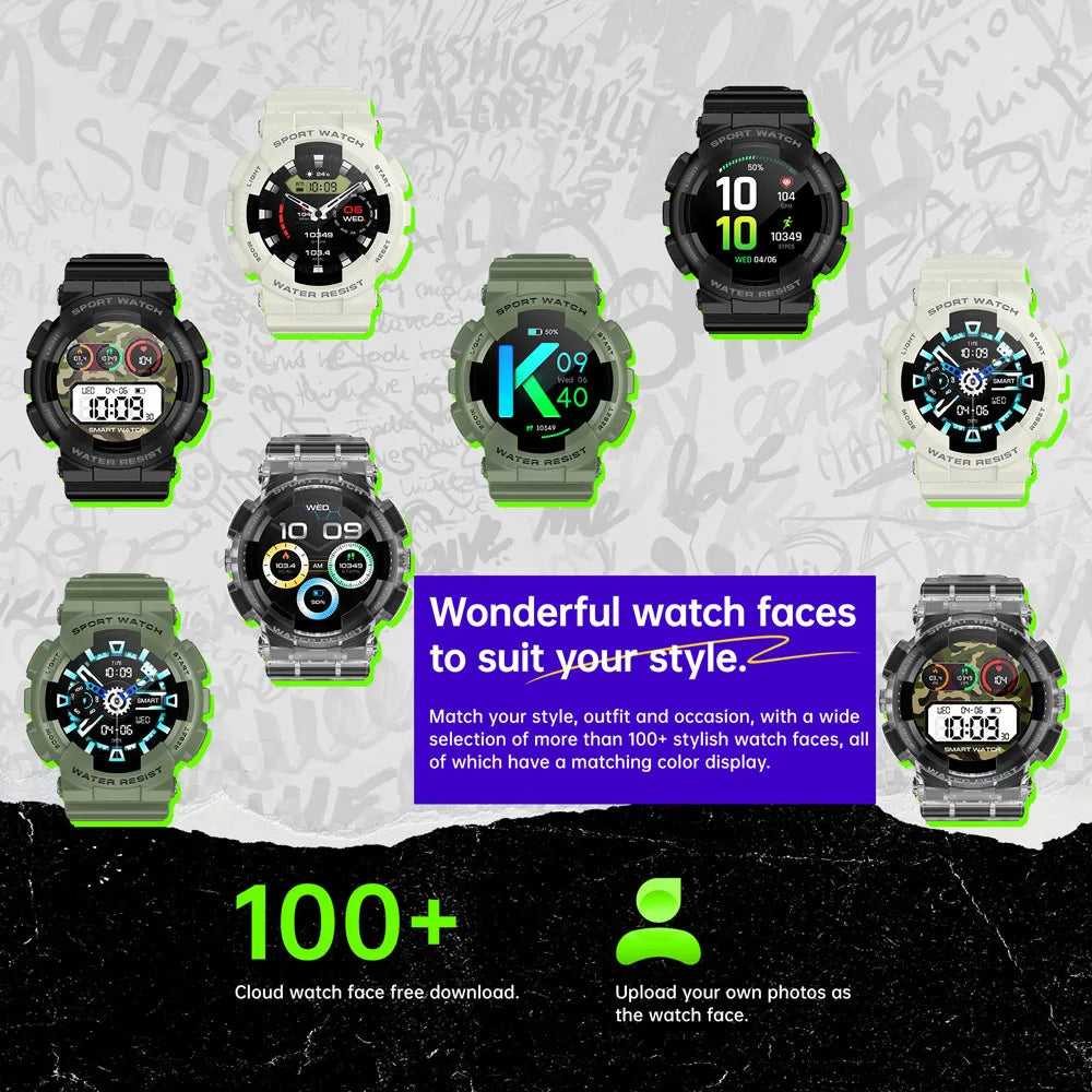 2026  Smart Watch Original Design IP68 Waterproof Bluetooth Call Health Monitor 100+ Sports Modes Flashlight