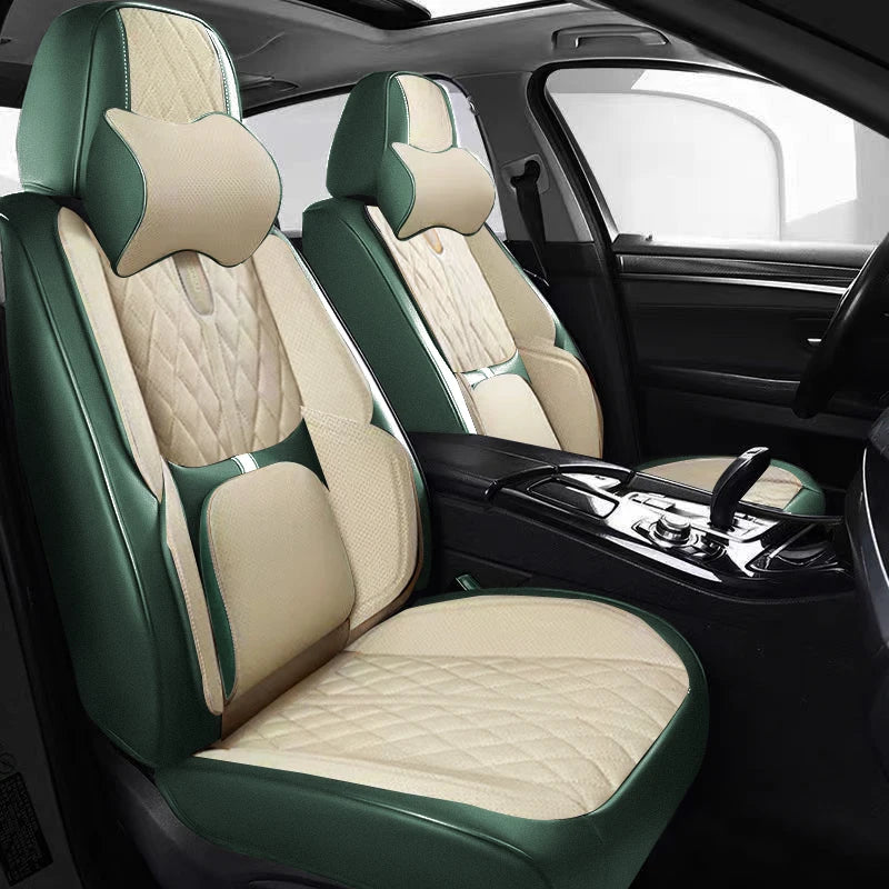Universal Car Seat Covers Full Covered Durable Nappa Leather Seat Cushion for 90% Sedan SUV  Include Front and Rear Cover