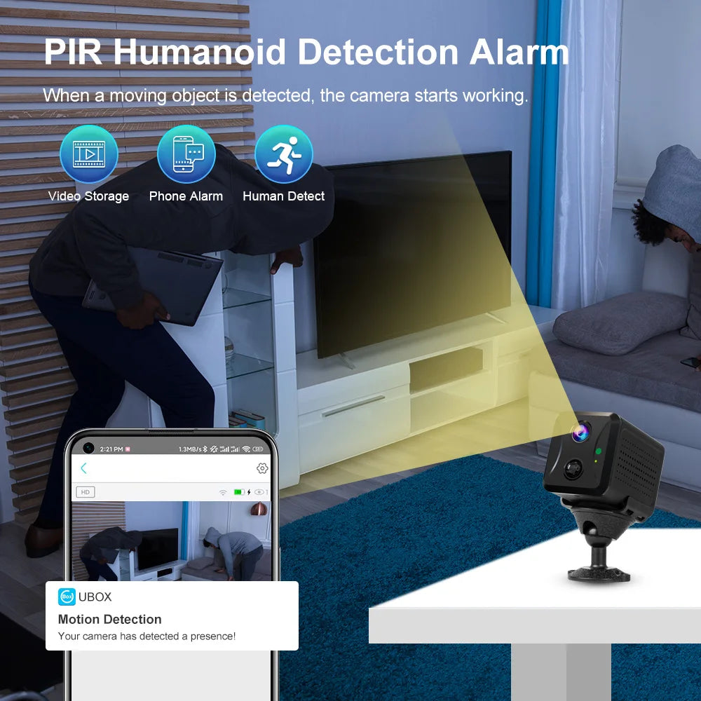 LS VISION 5MP Mini 4G WiFi Security Camera, PIR Motion Detection, 2-Pack