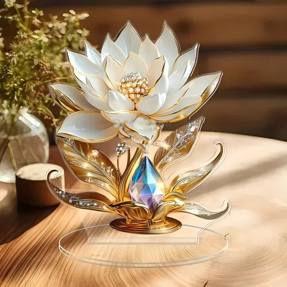 Acrylic Flower Decorations for Home Office Desk Enhance Visual Effects New Holiday Gift Ideas Artificial Blooming Plant Decor