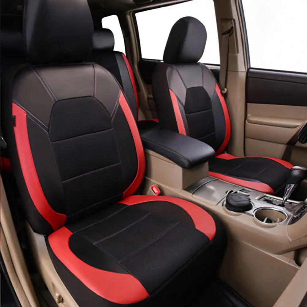 9 Pieces/set Car Seat Cover Car Leather Breathable Fabric Universal Pu Leather Car Seat Cushion Front And Rear Seat Full Protect