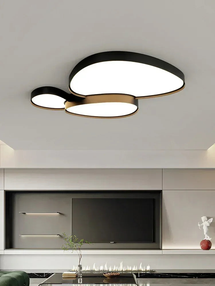 Nordic Cobblestone LED Ceiling Lamp – Creative Iron Light Luxury Bedroom & Living Room Light