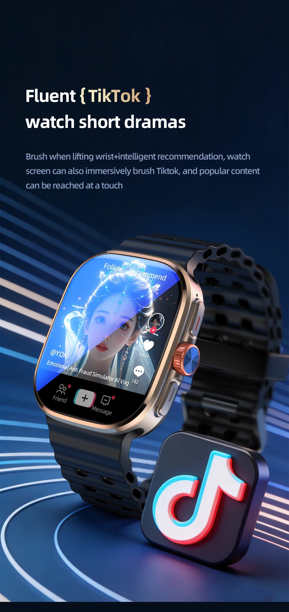 New Smartwatch 5G LTE  Android 13.0 2.29'' AMOLED Display Smart Watch With 800W Pull-out Camera Face/Fingerprint Unlock Sim Card