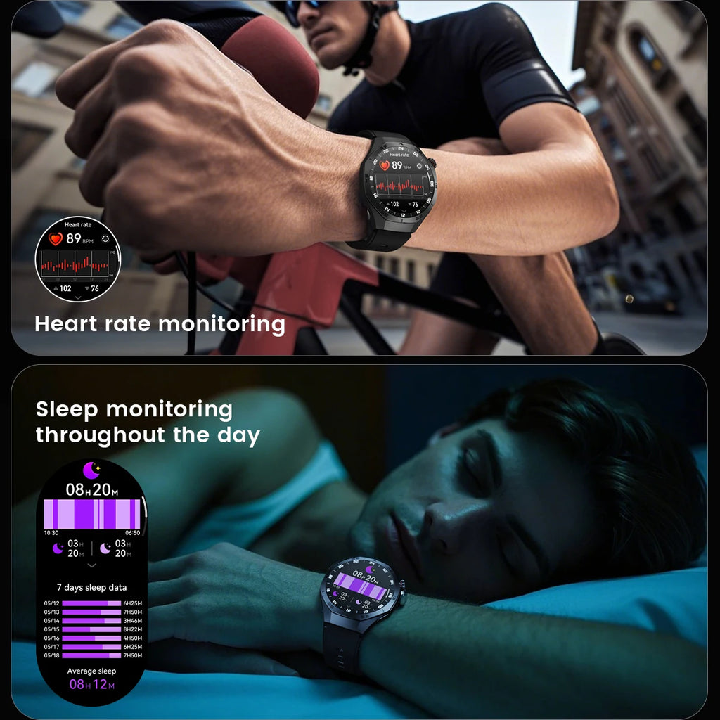 2025 New SmartWatch Men HD AMOLED 1.52" – GPS, Heart Rate, BT Calls, Motion Tracking