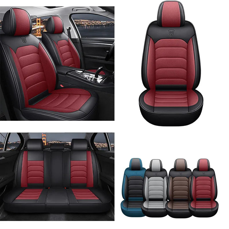 Car Seat Cover Premium Waterproof Faux Leather Cushion Universal Accessories Fit SUV Truck Sedan Automotive Vehicle