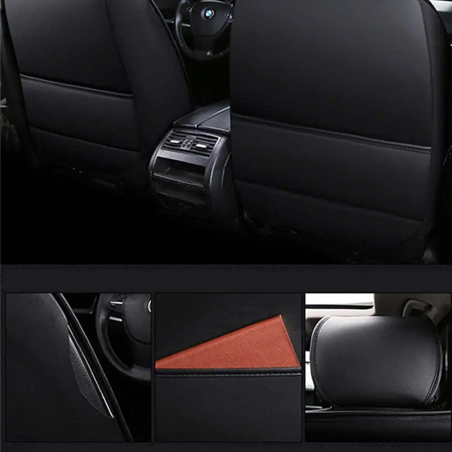 Universal Full Surrounded PU Leather Auto Seat Covers Cushion Set 5-Sits Car SUV