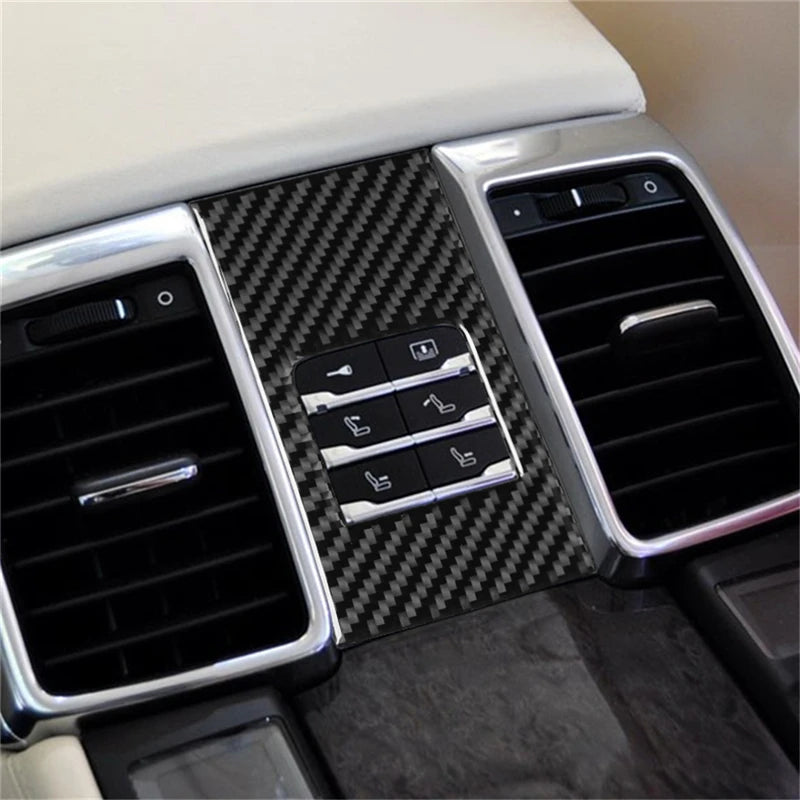 Car Interior Accessories For Porsche Panamera 2010 2011 2012 2013 2014 2015 2016 Carbon Fiber Rear Seat Adjustment Stickers