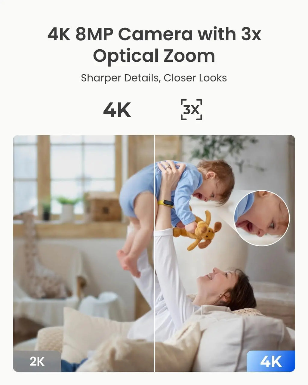REOLINK 4K PTZ Indoor WiFi 6 Security Camera, 8MP, Person and Pet Detection