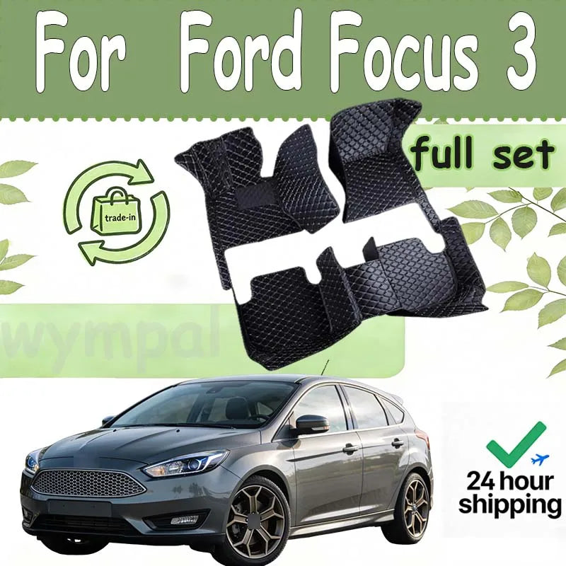Custom Luxury Leather Floor Mats for Ford Focus 3 MK3 2014-2017 – Full Coverage