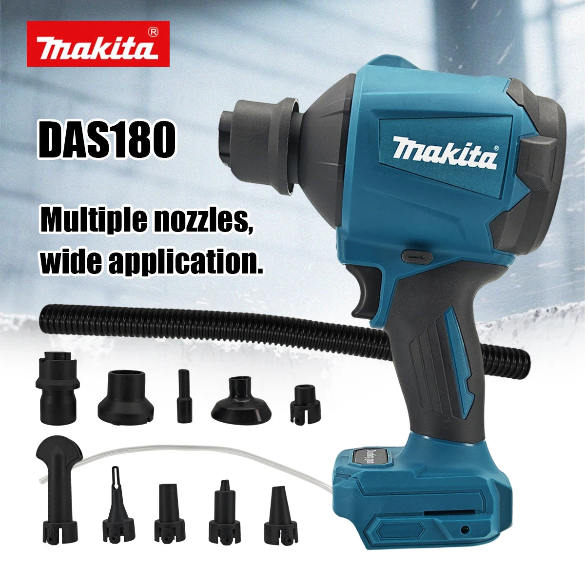 Makita DAS180 Cordless Air Blower 18V — Brushless Dust Removal Gun (Tool Only)