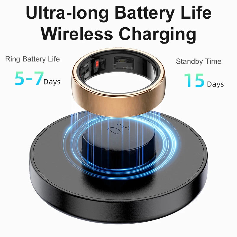 R10 Smart Ring for Men & Women – Wireless Charging, Multi-Sport Tracker, Activity Modes for Android & iOS