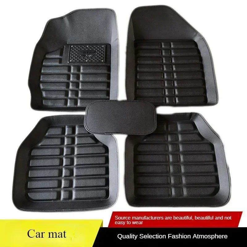 Universal Anti-Slip Car Floor Mat – PU Leather & Rubber, Durable Interior Accessory